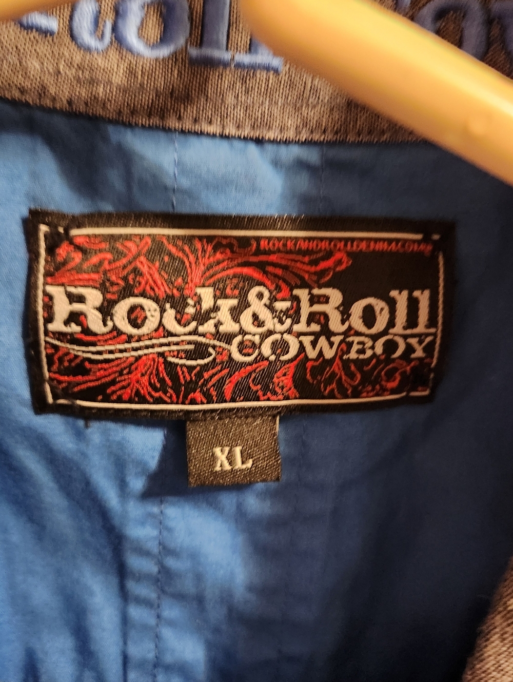 Men's Rock & Roll Cowboy Size XL Blue Paisley Pearl Snap LS Shirt Western Ranch - Picture 7 of 9